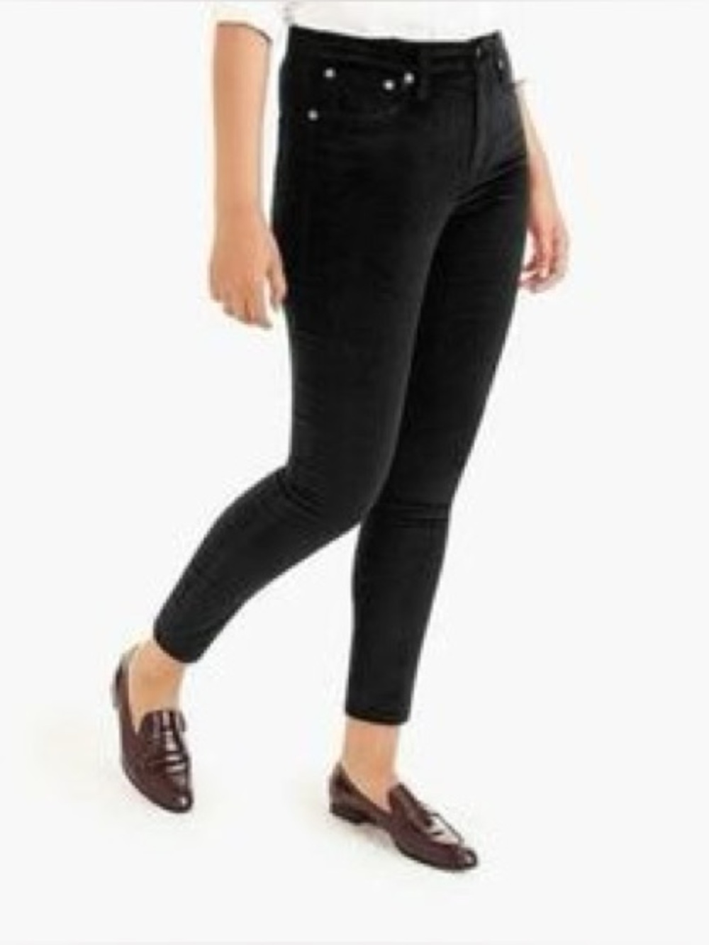 J-Crew Velvet Black Toothpick Jeans - Women